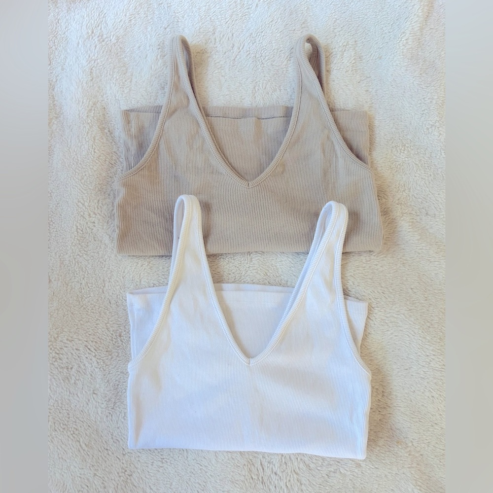 Abercrombie ribbed essential tanks (qty:2)